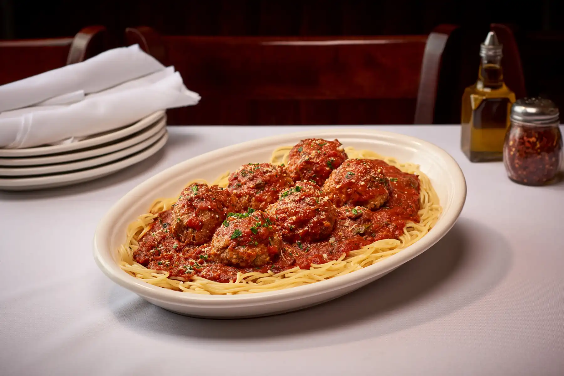 Carmine's signature dishes Spaghetti and Meatballs
Chicken Marsala
Vodka Sauce